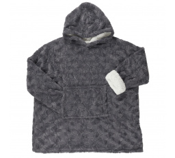 Mikina / snuddie zo syntetickej kožušiny sivá