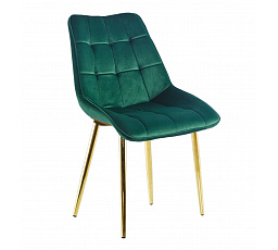 Stolička velvet zelená / zlaté nohy J262-1