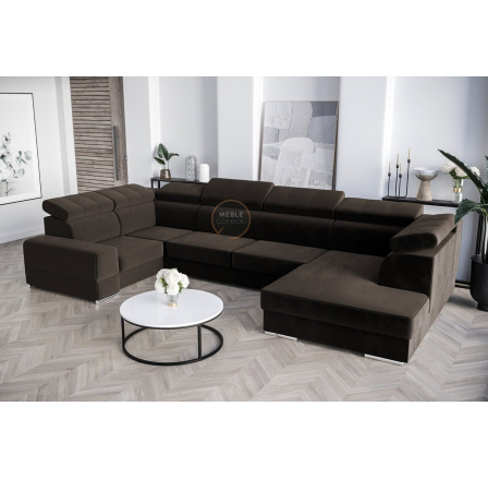 Rohová sedacia súprava ROYAL MAX I 210x375x185 - hnedá, ľavá Rohová sedacia súprava ROYAL MAX I 210x375x185 - hnedá, ľavá