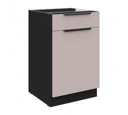 Dolná skrinka ARONA - 50 D 1F 1S BB, Čierna mat/Kašmír