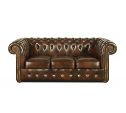 Pohovka Chesterfield Classic 3 koža hnedá