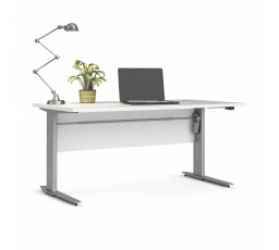 Písací stôl OFFICE 80400/318, Biela/Strieborná sivá
