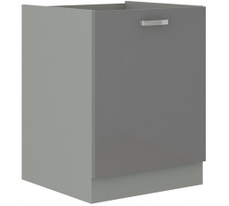 Kuchynská dolná skrinka GARID 60 D 1F BB, Sivý lesk/Sivá