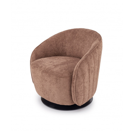 BASILIO relaxačné kreslo s funkciou otáčania, hnedé (1p=1ks)