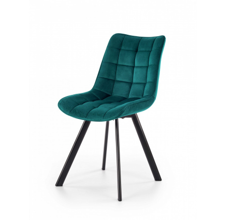 Jedálenská stolička K332 VELVET, Tyrkysový Bluvel 85/Čierna