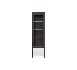 Regál KASPIAN REG1W2S wenge/biely vysoký lesk
