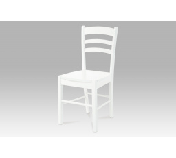 Jedálenská stolička celodrevená, biela