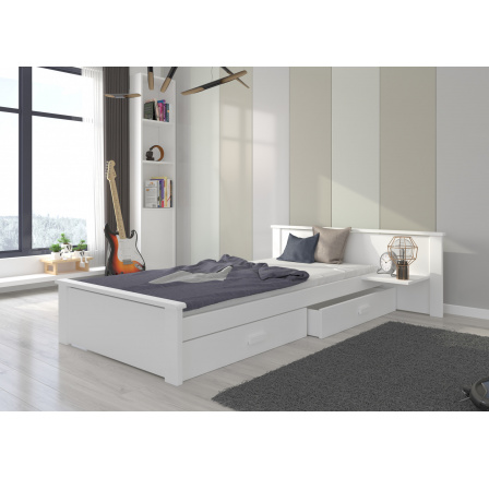 Posteľ s matracom ALDEX SHELF 180x80 Biela