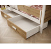 Detská Poschodová Posteľ Jori s zábranou 180x80 s matracom Biela+Biela