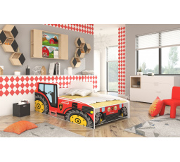 Posteľ s matracom TRACTOR RED 160x80 Červená