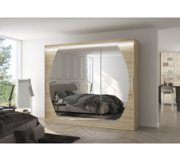 Posuvná skriňa so zrkadlom a LED osvetlením CAMBE 250 Sonoma+Sonoma
