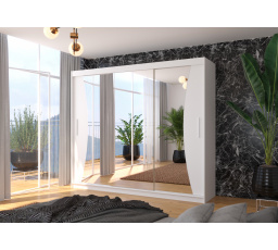 Posuvná skriňa so zrkadlom DIEGO 250 Biela+Biela