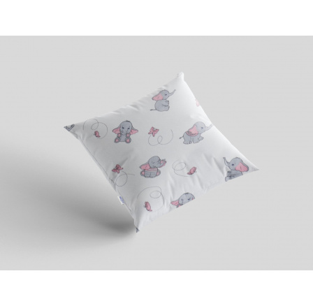 Bavlnený obliečka na vankúš 40x40 cm s detským motívom sloníka sivé