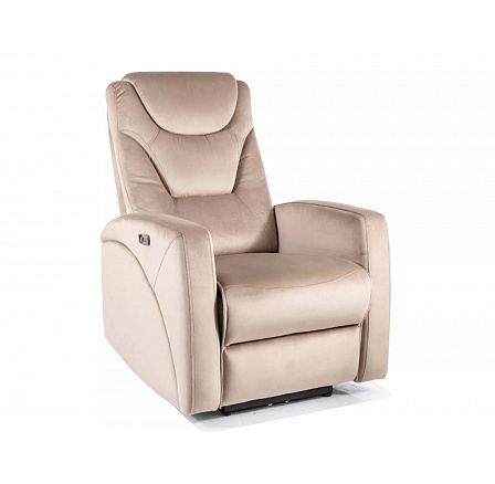 Polohovateľné kreslo KRONOS VELVET, Béžový Bluvel 40 Polohovateľné kreslo KRONOS VELVET, Béžový Bluvel 40