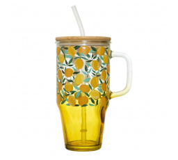 Hrnček s viečkom a slamkou Soleo 650ml     citróny