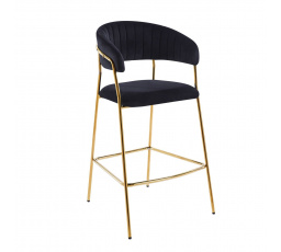 Barová stolička H3-FX, čierna / zlatá