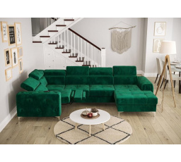 Rohová sedacia súprava ORION MAX III, relax s funkciou spania 165x320x190 cm - zelená, ľavá