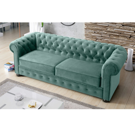 Sofa dvojmiestna MANCHESTER II 188 cm - Pohovka s funkciou spania, odtiene mätovej