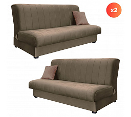 Sada 2x Rozkladacia Pohovka SIGMA Béžová