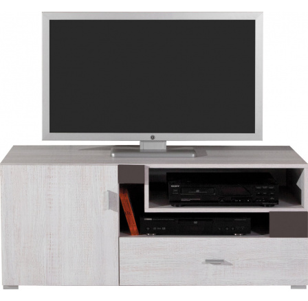 TV stolík NEXT - NX12, biela borovica + zemina