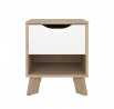 Nočný stolík Iker 704, jackson hickory/biela