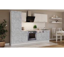 Kuchynská linka Todor 270 betón/biela + PD 210 biela