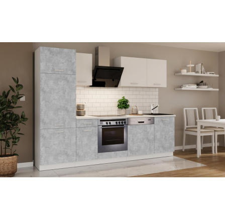 Kuchynská linka Todor 270 betón/biela + PD 210 biela