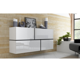 Komoda GOYA, biela/čierna