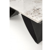Jedálenský stôl HILARIO, efekt bieleho mramoru/Čierna