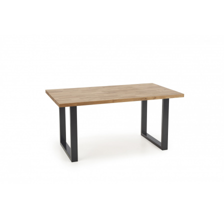 Jedálenský stôl RADUS 160x90 z masívneho dreva, prírodný dub/čierna