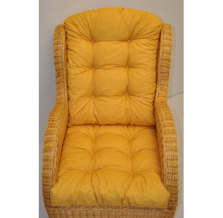 Vankúš pre ratanové kreslo - žltá látka