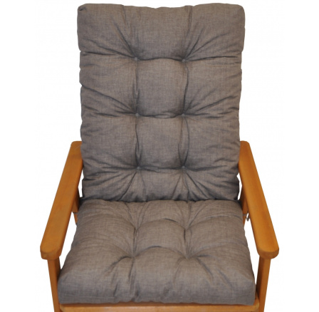 Vankúš na záhradné kreslo s mašľou - sivá látka