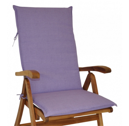 Vankúš pre záhradné kreslo z teakového dreva UNI vysoký - látka fialová melír