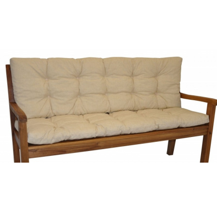 Vankúš na záhradnú lavičku 120 cm - svetlo béžová látka