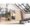 Posuvná skriňa so zrkadlom a LED osvetlením BIANCO 150 Sonoma+Sonoma