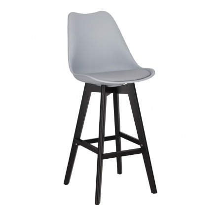 Barová stolička Norden wood black high PP sivá