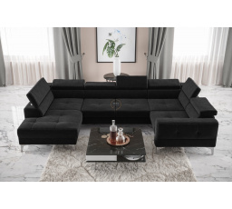 Rohová sedacia súprava TOSCANIA MAX I 170x350x185 cm - čierna, pravá