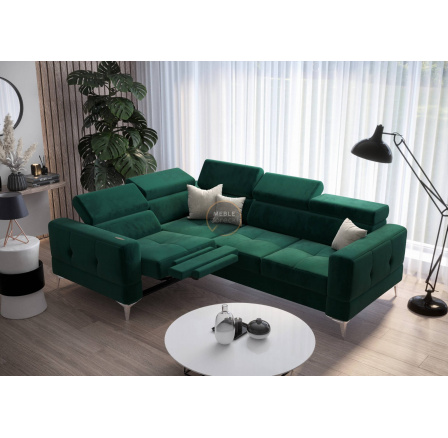 Rohová sedacia súprava TOSCANIA, relax s funkciou spania 185x250 - zelená, ľavá Rohová sedacia súprava TOSCANIA, relax s funkciou spania 185x250 - zelená, ľavá