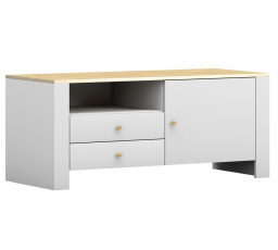 Televízna komoda AGAWA RTV 05, Biela/Dub Hikora