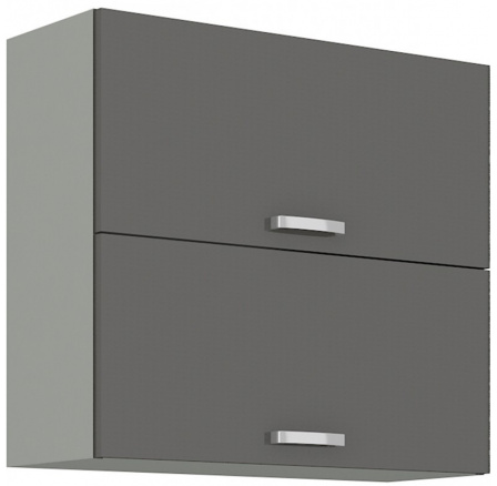 Kuchynská horná skrinka GARID 80 GU 72 2F, Sivý lesk/Sivá