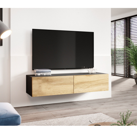 TV komoda VIGO 140, čierna / dub wotan TV komoda VIGO 140, čierna / dub wotan
