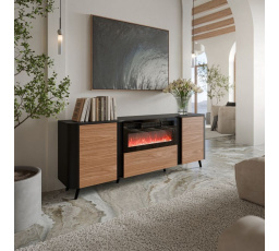 Komoda VOLARE 200 EF čierny mat/ orech