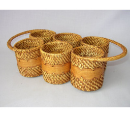 Ratanový podnos na 6 pohárov