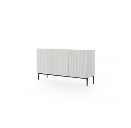 Komoda Nicole 150, biely mat / čierna