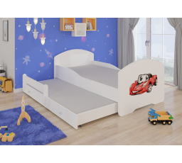 Manželská posteľ s matracom PEPE II RED CAR 160x80 biela
