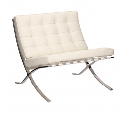 Kreslo BA1 prírodná biela koža