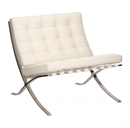 Kreslo BA1 prírodná biela koža