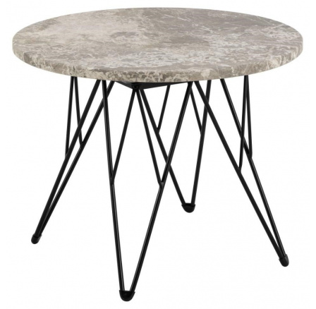 Konferenčný stolík Prunus 55 cm sivý mramor/ čierny