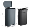 Koš na odpadky, kov, černá, AUK-E1103 BK