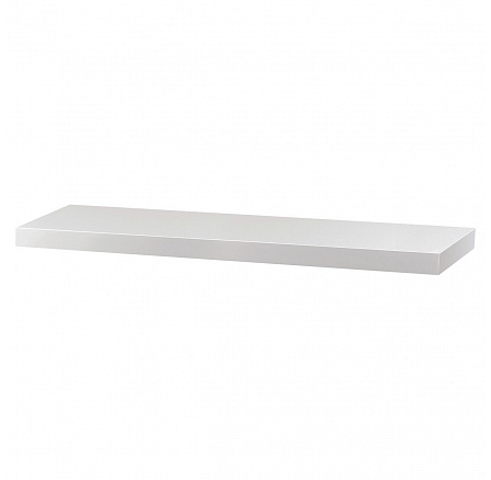 Nástenná polica 90 cm, MDF, biely vysoký lesk, balená v ochrannej fólii